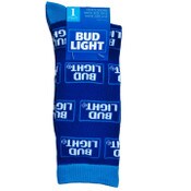 Wholesale - 1pr BUD LIGHT NAVY MEN CREW SOCKS SIZE 10-13 C/P 60, UPC: 194382039298